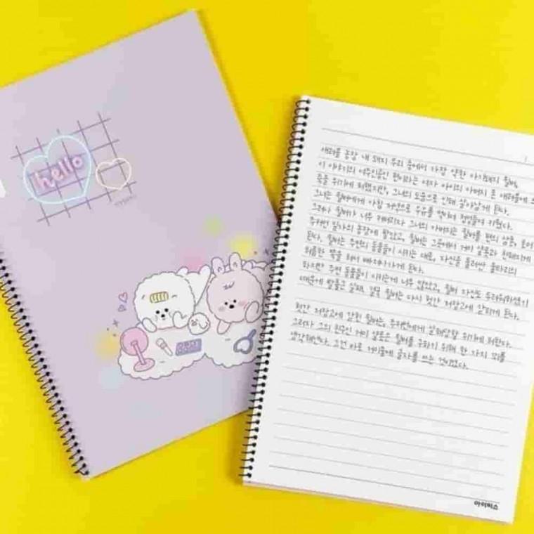 초등 무제 좁은칸 여 10개 1세트 학생공책 공부공책 스프링줄노트