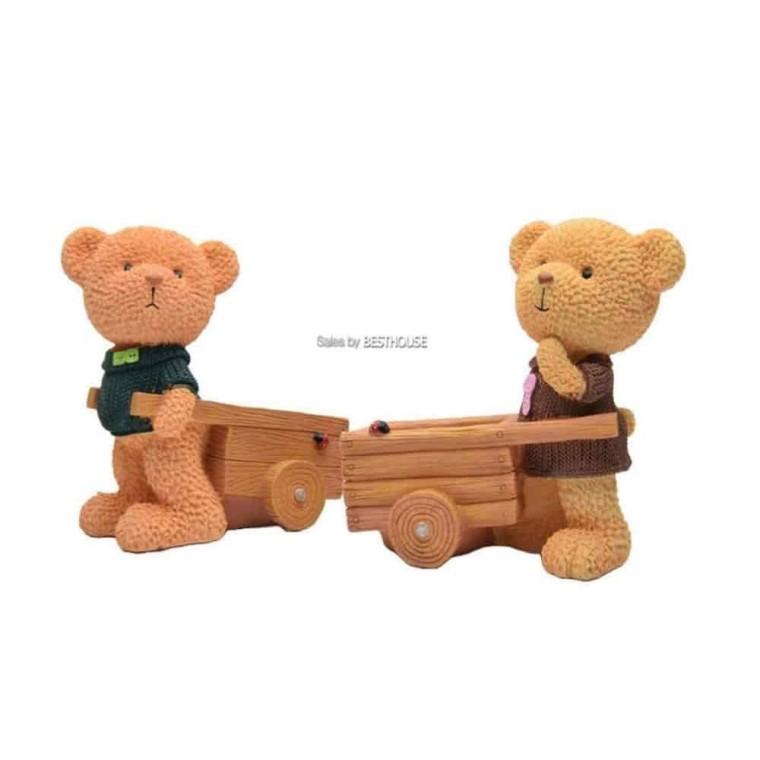 집들이화분선물 테이블화분 특이한화분 수지 화분 수레 곰
