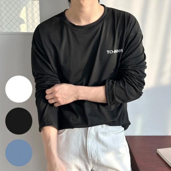 남성 긴팔 티셔츠 라운드넥 봄 가을 이너티 기본티