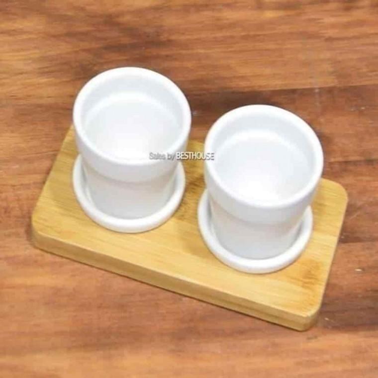 도기화분 화분선물 축하화분 다육이화분 미니 원형 2구 7x6 2p