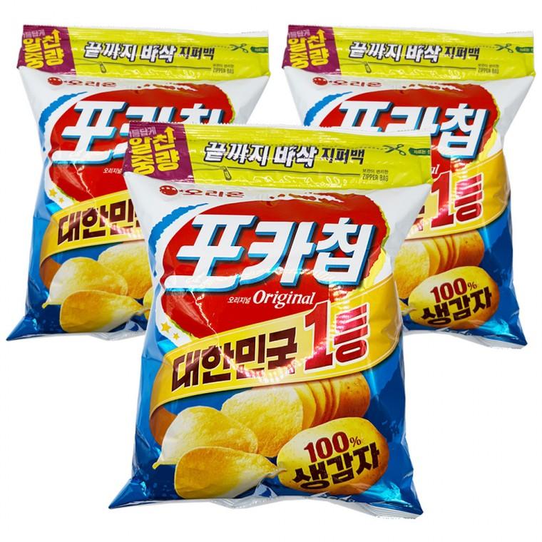 오리온 포카칩 오리지널 지퍼백 266g x 3개