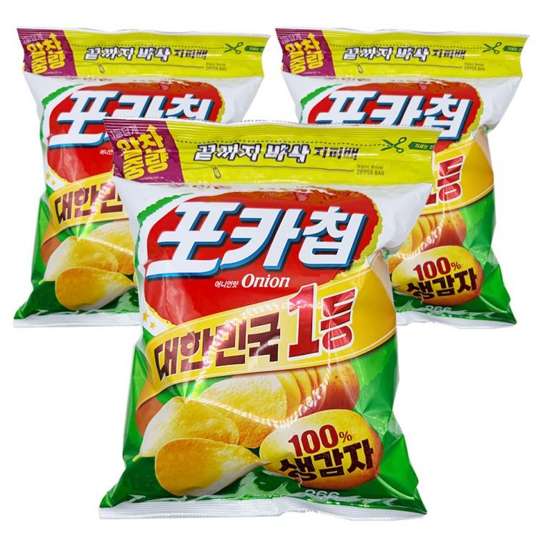 오리온 포카칩 어니언 지퍼백 266g x 3개