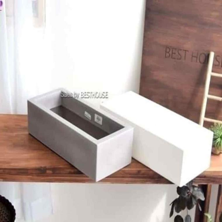 인테리어중형화분 낮고넓은화분 직사각화분 이탈리아 PE화분 직사각 45x20x12