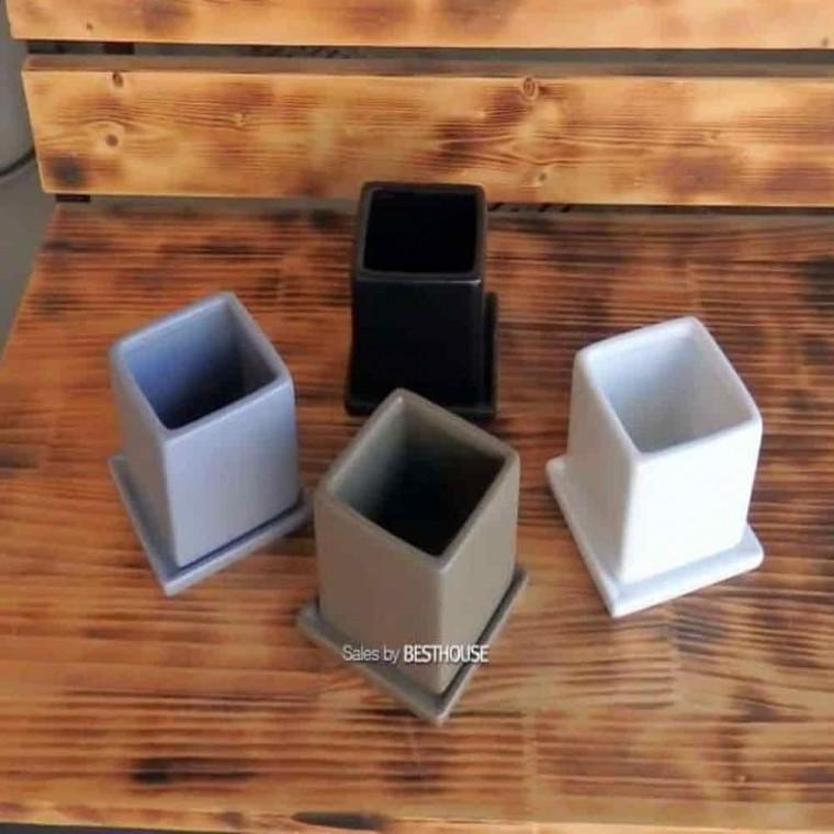 인테리어화분 장식용화분 작은화분 도기화분 사각 8x8x8