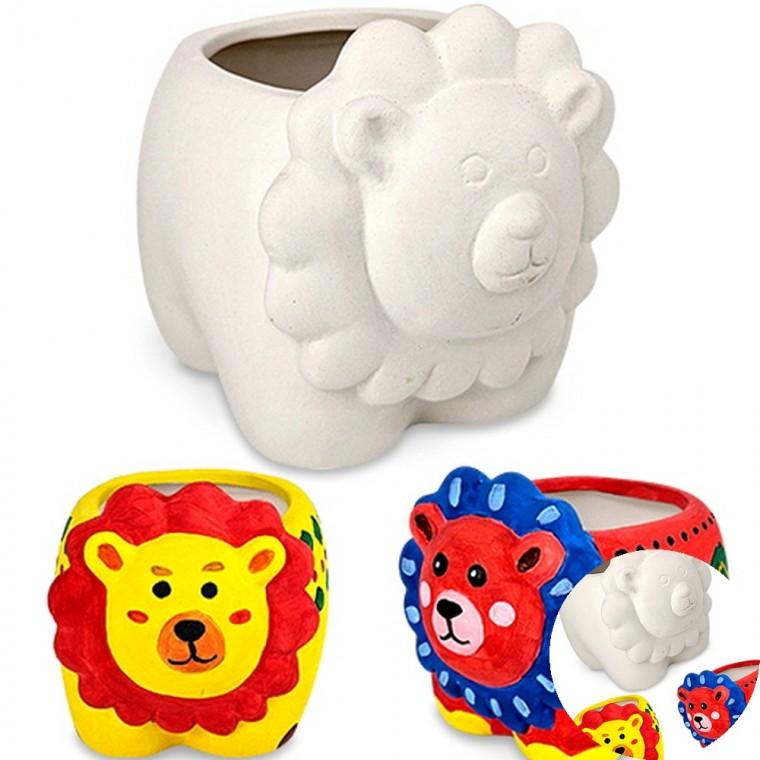 채색화분 사자 배양토 300g DIY화분키트 다육이화분 장식화분
