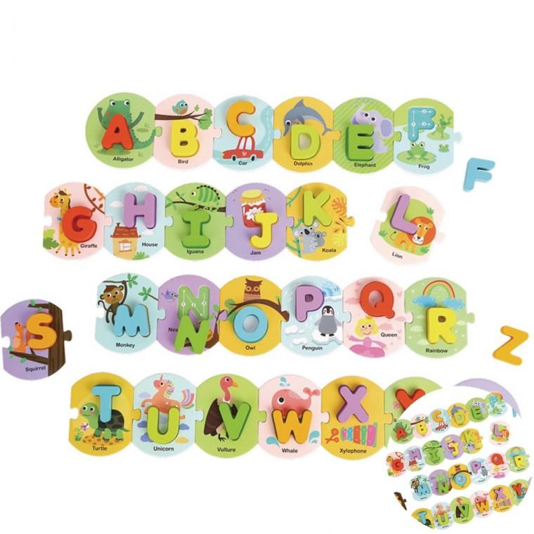 알파벳퍼즐 52pcs 나무블럭 나무알파벳 원목알파벳