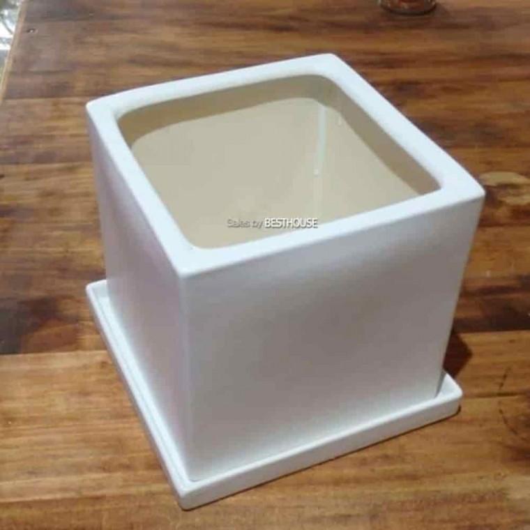 플랜트화분 인테리어중형화분 정사각화분 도기화분 무광 정사각 18x18x18