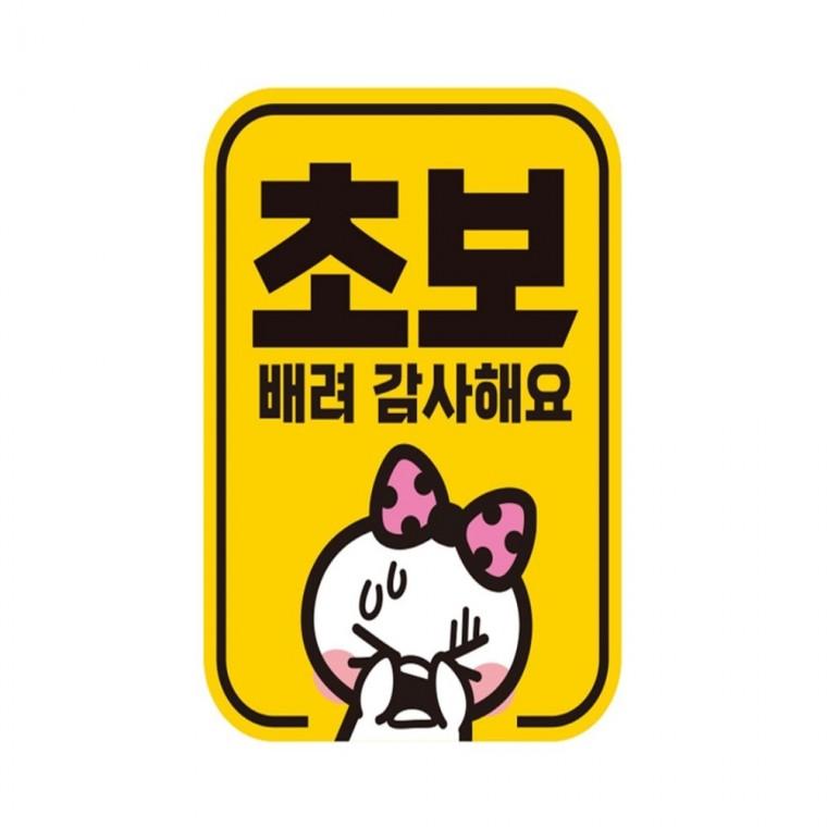 초보 배려감사2 반사 자석 자동차스티커 11x14.5cm 부모님운전스티커 양보운전스티커 안전운전스티커