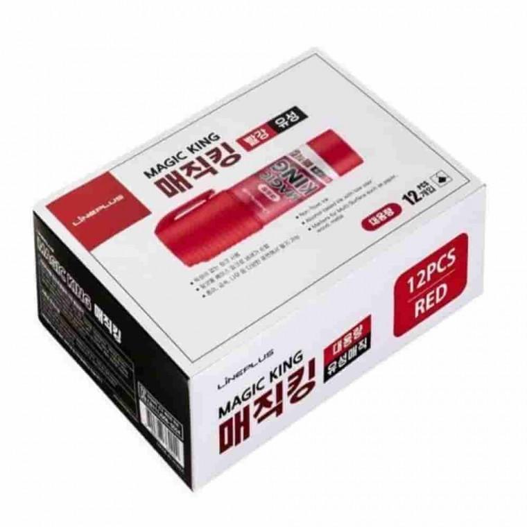 매직킹10mm 닙 유성매직 12개 1세트 사각닙매직 네임펜 사각촉매직