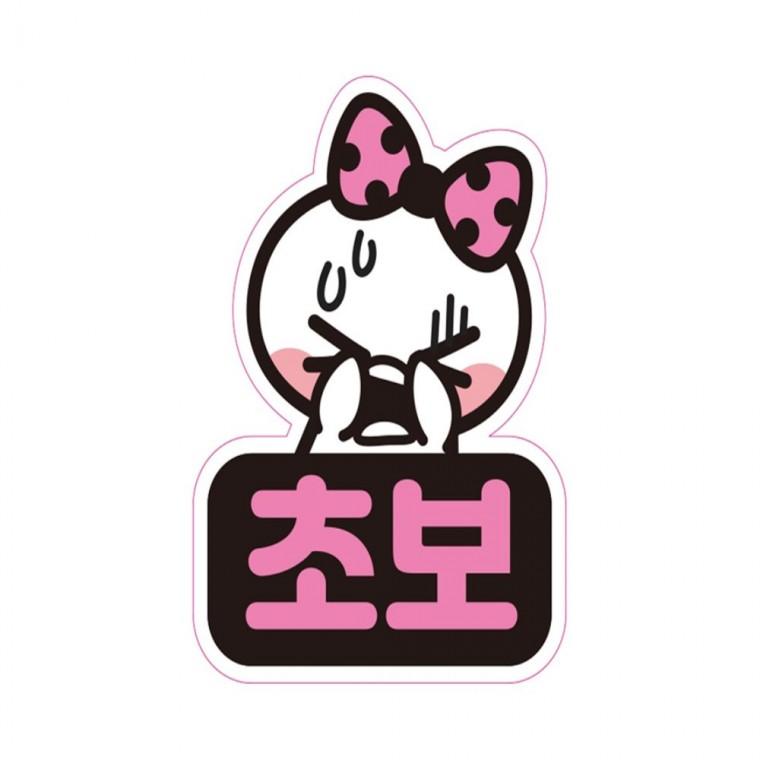 초보1 고휘도반사 자석 자동차스티커 11x15.1cm 운전안내문스티커 차량스티커 고령운전자스티커