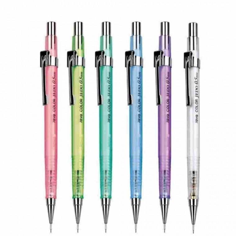 투명칼라제도샤프 0.5mm 12개 1세트 학교준비물 가벼운샤프 귀여운샤프