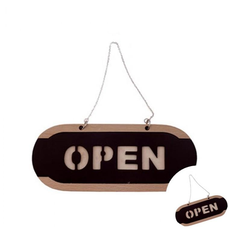 OPEN CLOSED 우드 소 나무명패 우드안내판 팻말