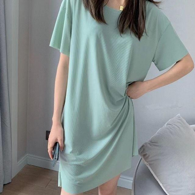 원피스 잠옷 롱원피스 루즈핏 와플 반팔 데일리룩 하객룩 오피스룩 데이트룩 여성 의류