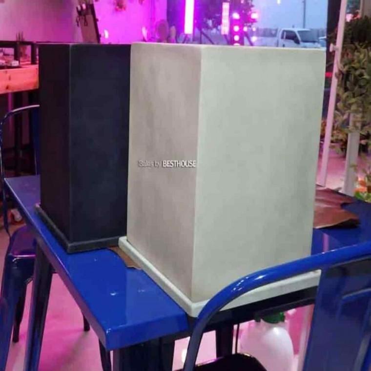 금전수화분 인테리어화분 사각화분 수지화분 마블 정사각 23x23x32 골드그레이