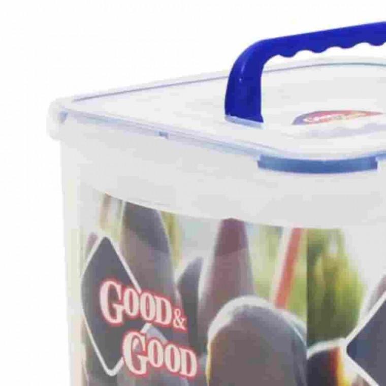 정사각밀폐용기 4.2L 핸디형 보관밀폐용기 반찬용기 잠금밀폐용기 사각플라스틱용기