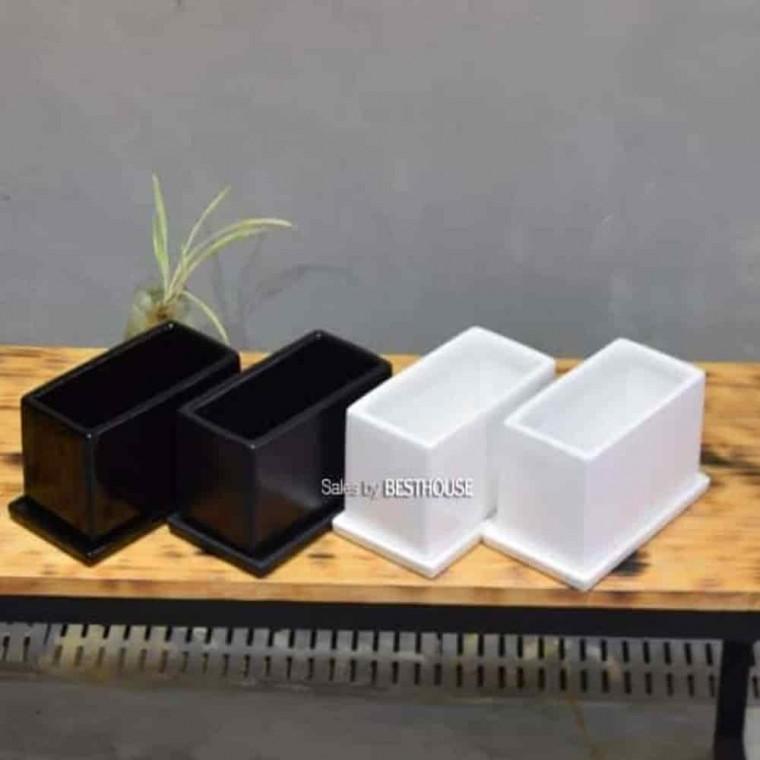 예쁜화분 긴화분 스투키화분 도기화분 직사각 20x10x10