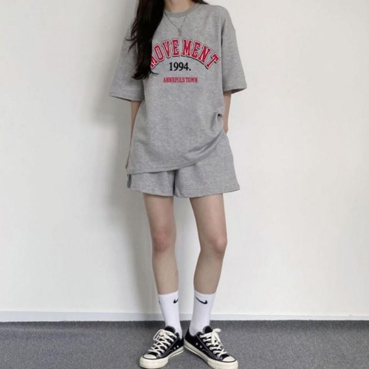 세트 무브먼트 반팔 트레이닝 여름 트레이닝셋업 여성홈웨어 츄리닝