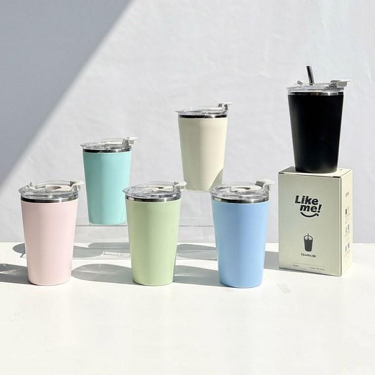 텀블러 빨대 포함 420ml 스텐 사무실 머그컵ML 경량 작은 보온병 보냉병 탐블러