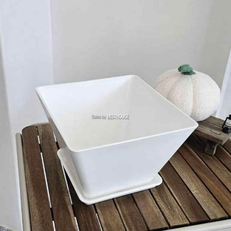 집들이화분 가벼운화분 거실인테리어화분 플라스틱 화분 사각 분재 33x33x20