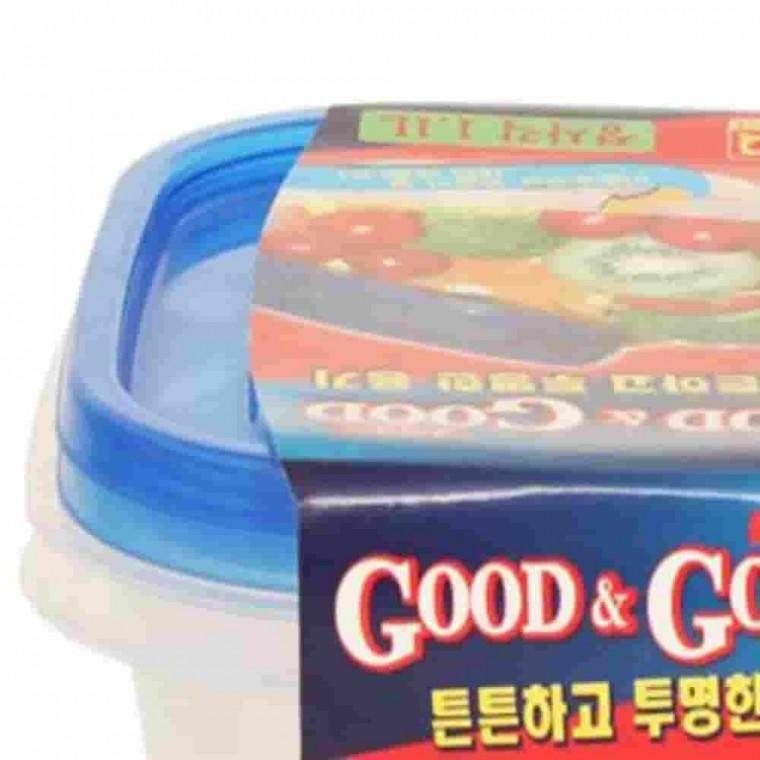 지퍼락 1.1L 정사각 2P 냉동실보관용기 사각밀폐용기 식품용기 냉동밀폐용기