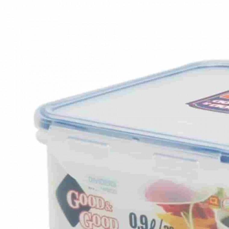 정사각밀폐용기 900ml 4칸형 냉장고보관용기 투명밀폐용기 냉장고밀폐용기 반찬용기