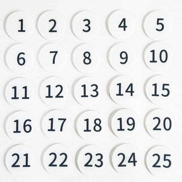 숫자 아크릴스티커 1-25 책상스티커 스티커25