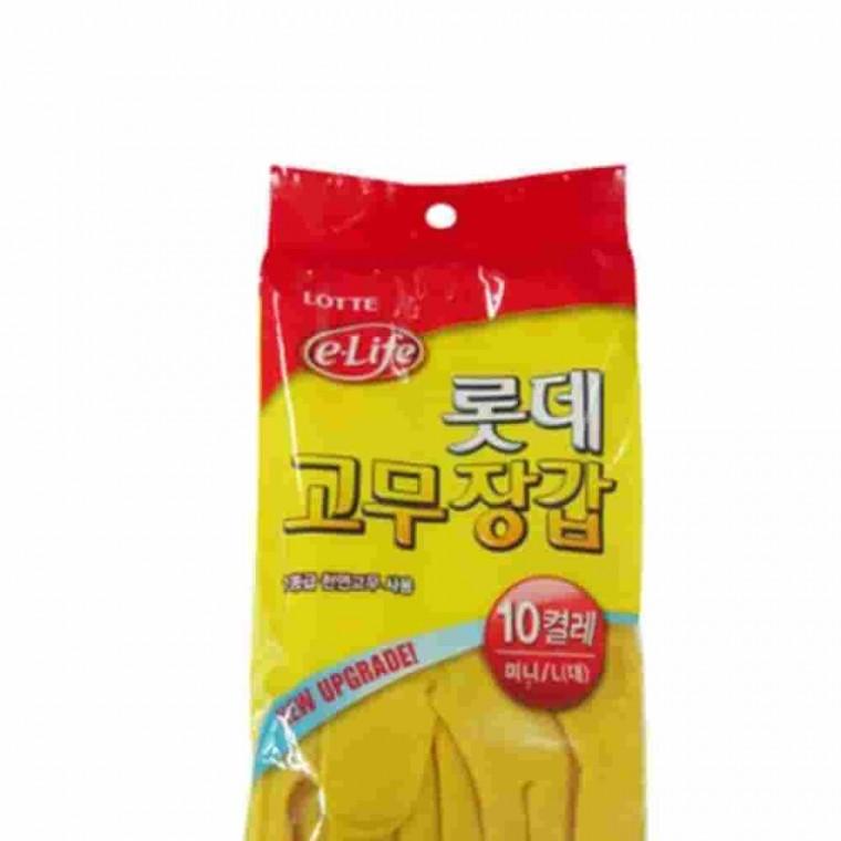 고무장갑 미니 소 10켤레 노랑 욕실청소장갑 주방장갑 가정용고무장갑 긴고무장갑