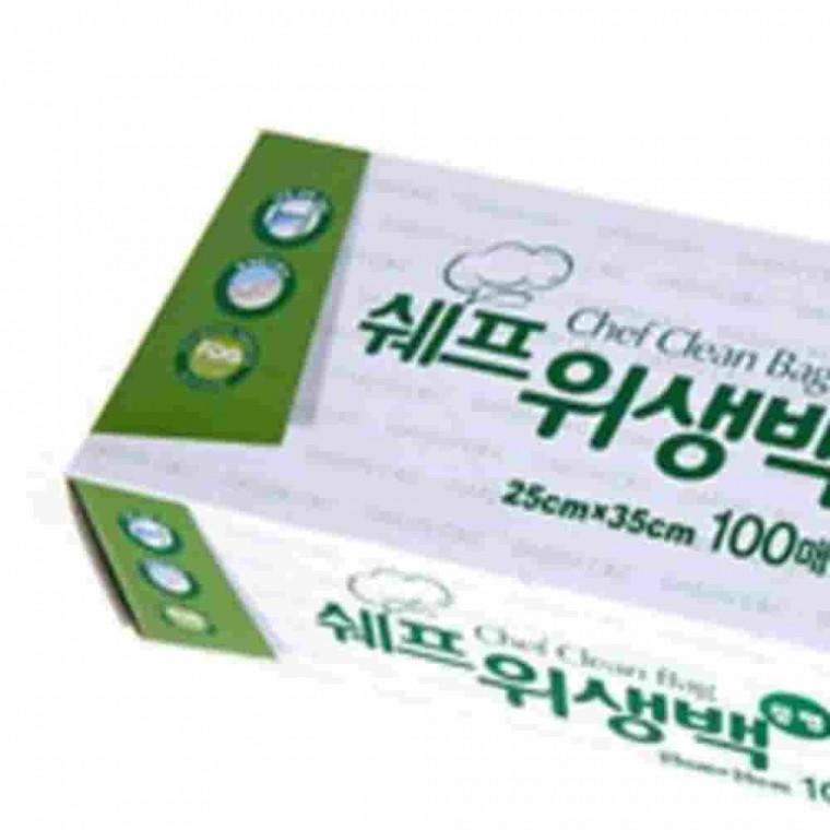 쉐프위생백 중 25cmX35cmX100매 투명비닐봉지 식품비닐봉투 위생팩 투명비닐