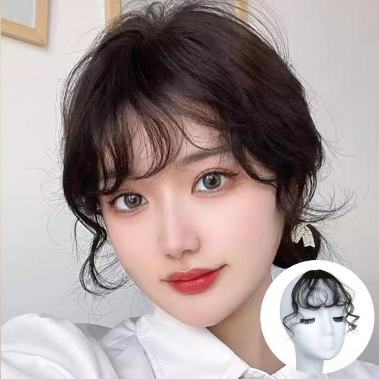 S컬 웨이브 앞머리 가발 헤어피스 옆머리 부분가발 펌