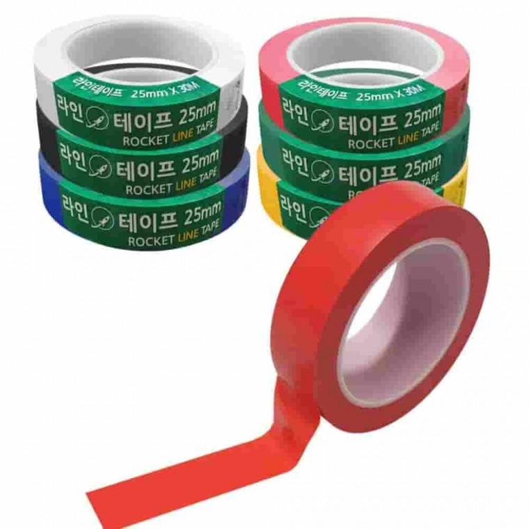 라인테이프 6종 폭25mm 30M 바닥라인테이프 마스킹테이프 바닥테이프 경계선테이프 안전테이프