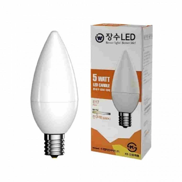 불투명 LED 촛대구 전구색 LED고추전구 E17전구 샹들리에전구 웜화이트전구 조명전구
