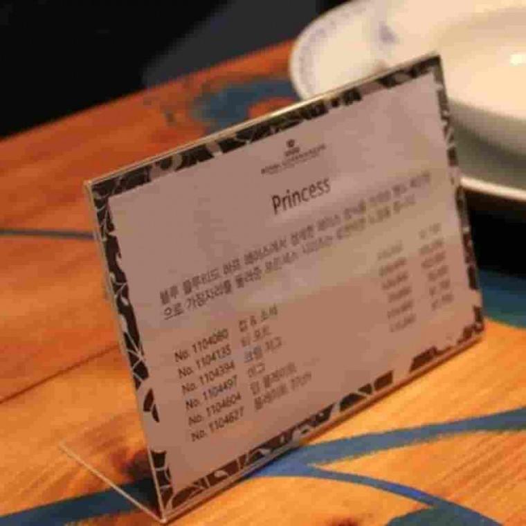 미니쇼케이스 단면75x50 10개 가격표라벨 카페POP POP거치대 빵이름표 안내판꽂이