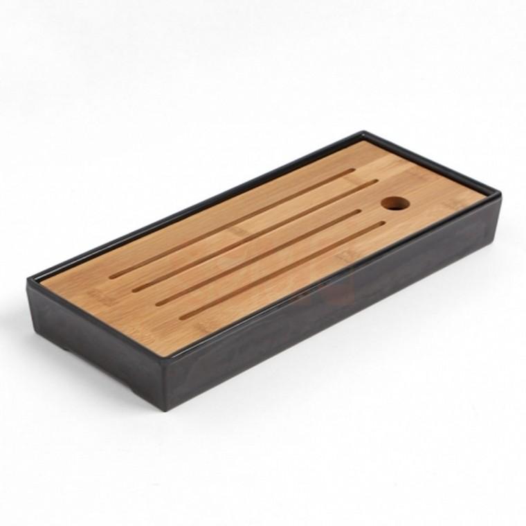 사각 차판 28x12cm 블랙 다도 다구