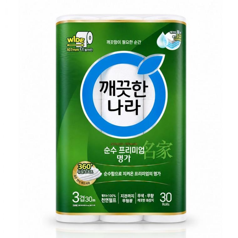 깨끗한나라 순수 프리미엄 명가 30롤 화장지 휴지