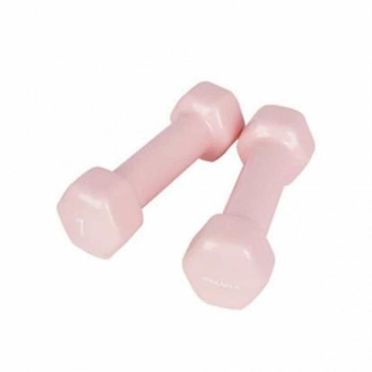 덤벨 아령 1kg 코랄핑크 2개 운동기구아령 육각덤벨 예쁜아령