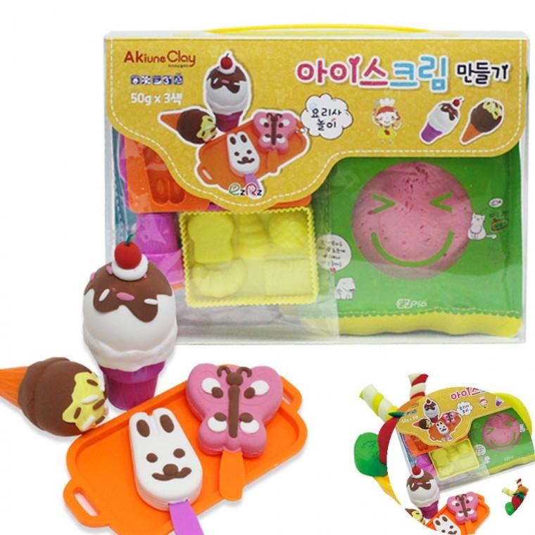 클레이 요리사놀이 아이스크림 클레이공예 만들기수업 미술키트