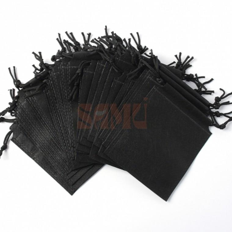 양쪽 스트링 부직포 파우치 12x15cm 블랙 부직포복주머니 포장주머니