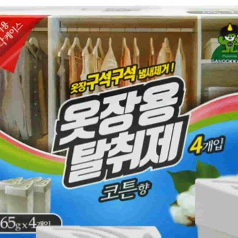 탈취제 4개입 코튼향 냄새제거제 새옷장냄새제거 장롱탈취제 신발장탈취제 드레스룸방향제