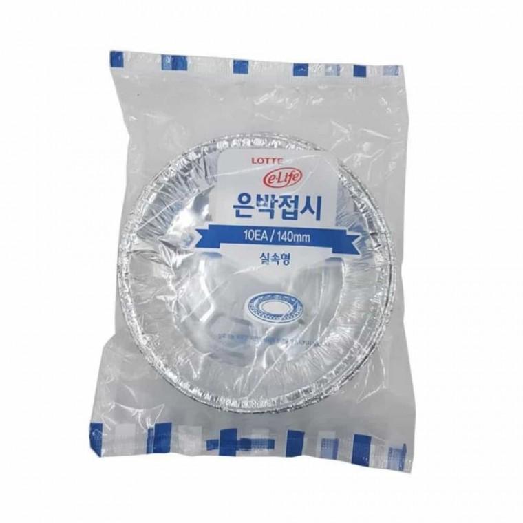 은박접시 140mm 10p 일회용알루미늄용기 타원접시 원형접시