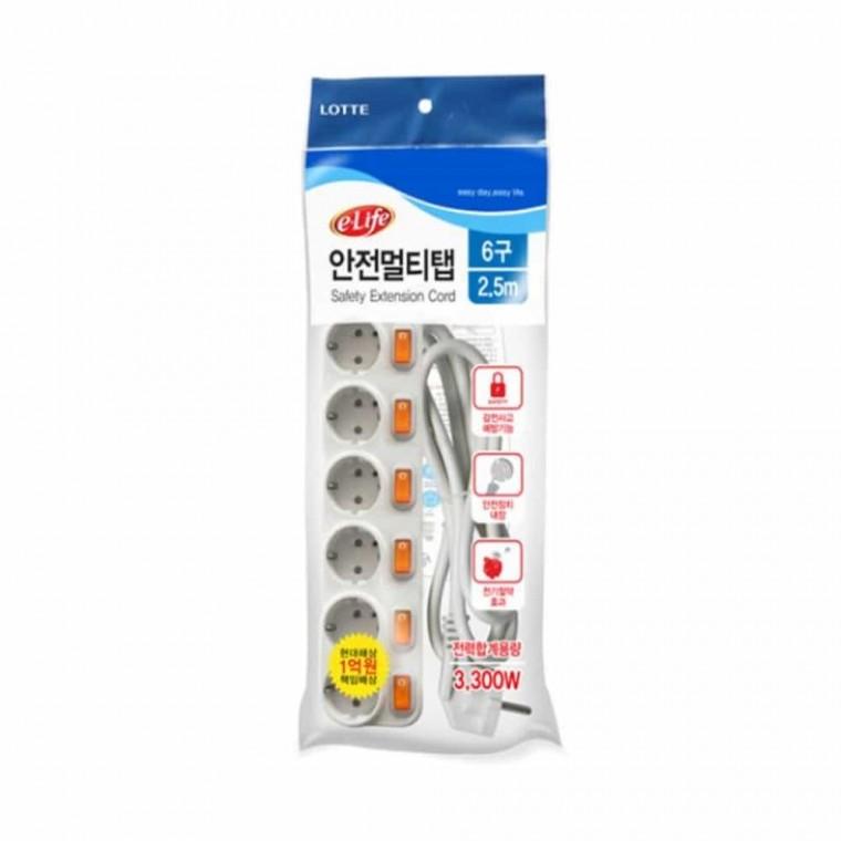개별멀티탭 6구 2.5m 고용량멀티탭 개별콘센트 스마트멀티탭