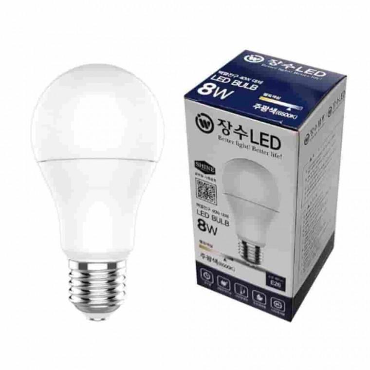 LED 벌브 8W주광색 다마 LED전구 가정용LED전구 E26LED LED볼램프 LED램프
