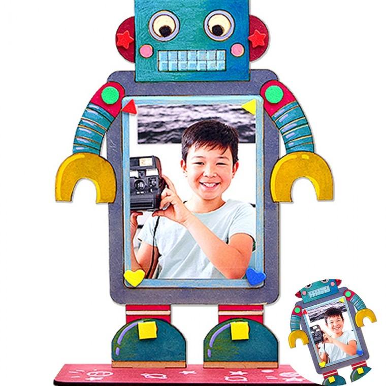 로봇 탁상액자 4인용 캐릭터액자 미술교구 사진액자꾸미기