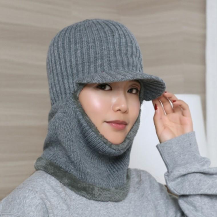 브리드 넥워머 털모자 그레이 남녀공용 겨울넥워머 니트넥워머