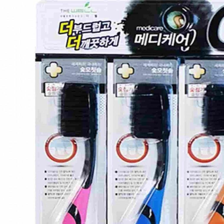 숯칫솔 4P 검은색칫솔 칫솔세트 치아관리 가족칫솔