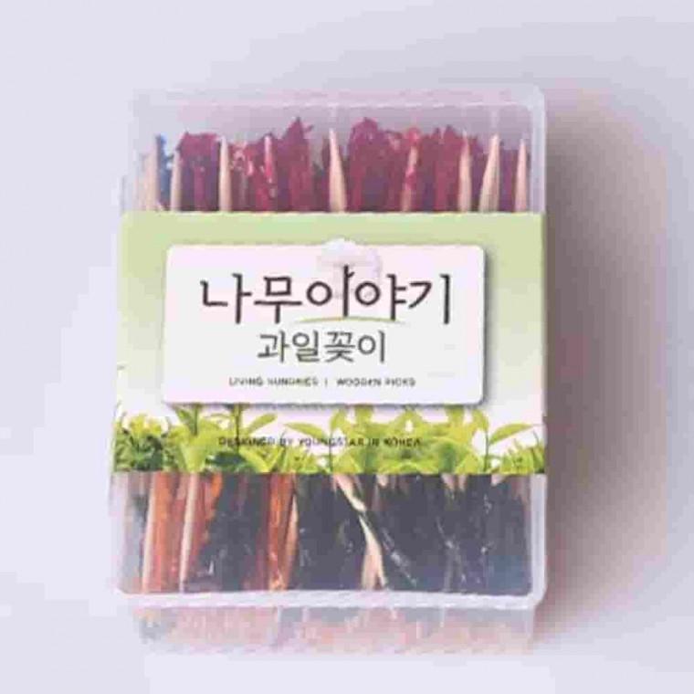 과일꽂이 샌드위치꽂이 치아관리 나무이쑤시개 휴대용이쑤시개