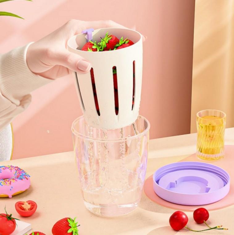 밀폐용기 휴대용 채반형 다이어트 야채 샐러드 도시락 다이어트 과일컵 과일야채컵