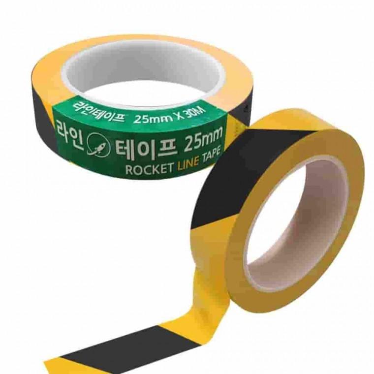 라인테이프 폭25mm 30M 바닥라인테이프 호랑이테이프 경고테이프 바닥표시테이프 바닥안전테이프