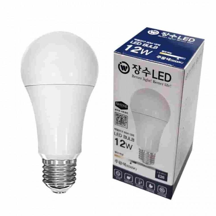 LED 벌브 12W주광색 다마 가정용LED전구 LED볼램프 전구다마 LED볼전구 실내조명전구