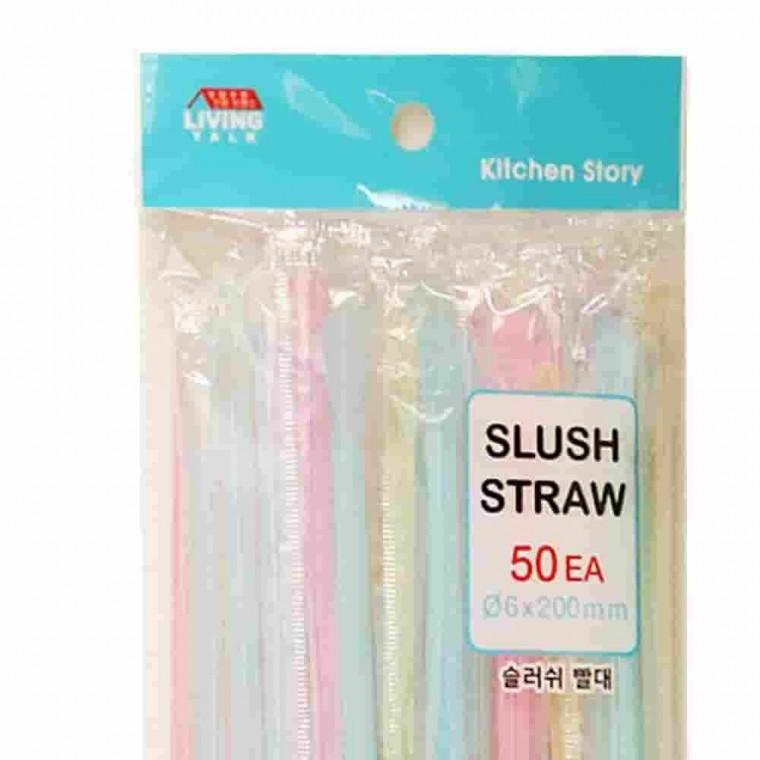 개별포장 슬러시빨대 50P 스푼스트로우 스푼빨대 빨때 일회용빨대