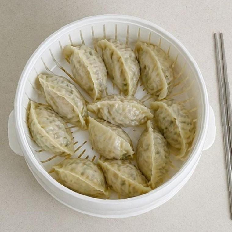 이지핏 만두 밀키트 빠르고 손쉬운하게 조리하는 렌지용 2단 스팀찜기